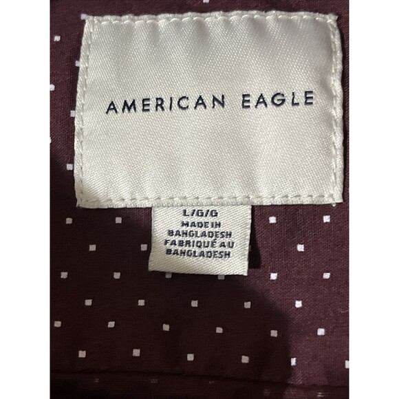 Men's Burgundy Polka Dot Shirt - Picture 2 of 4